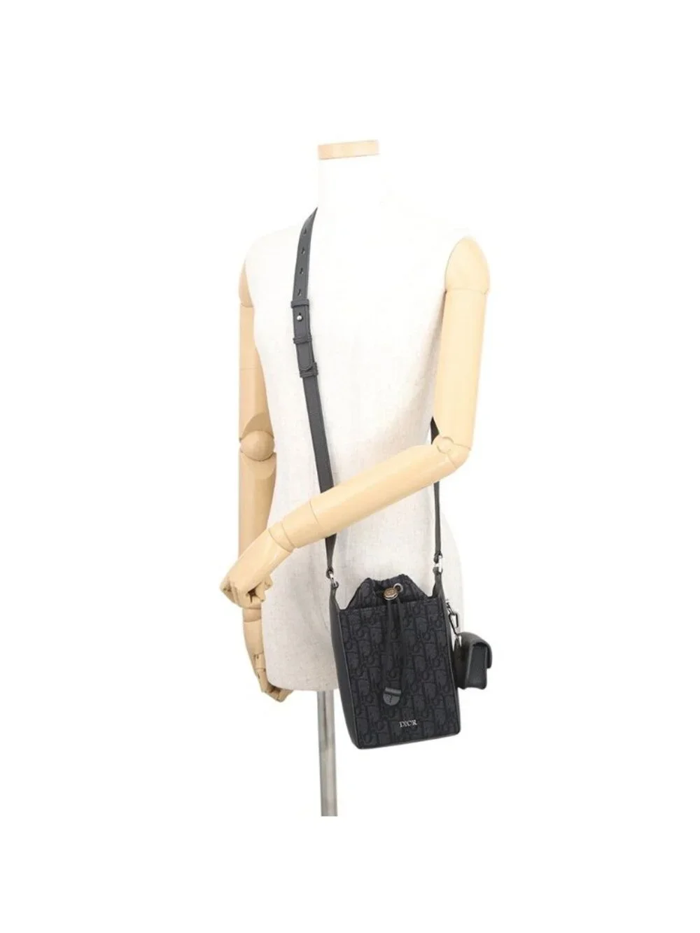 Dior Shoulder Bag Oblique Bucket Canvas Black